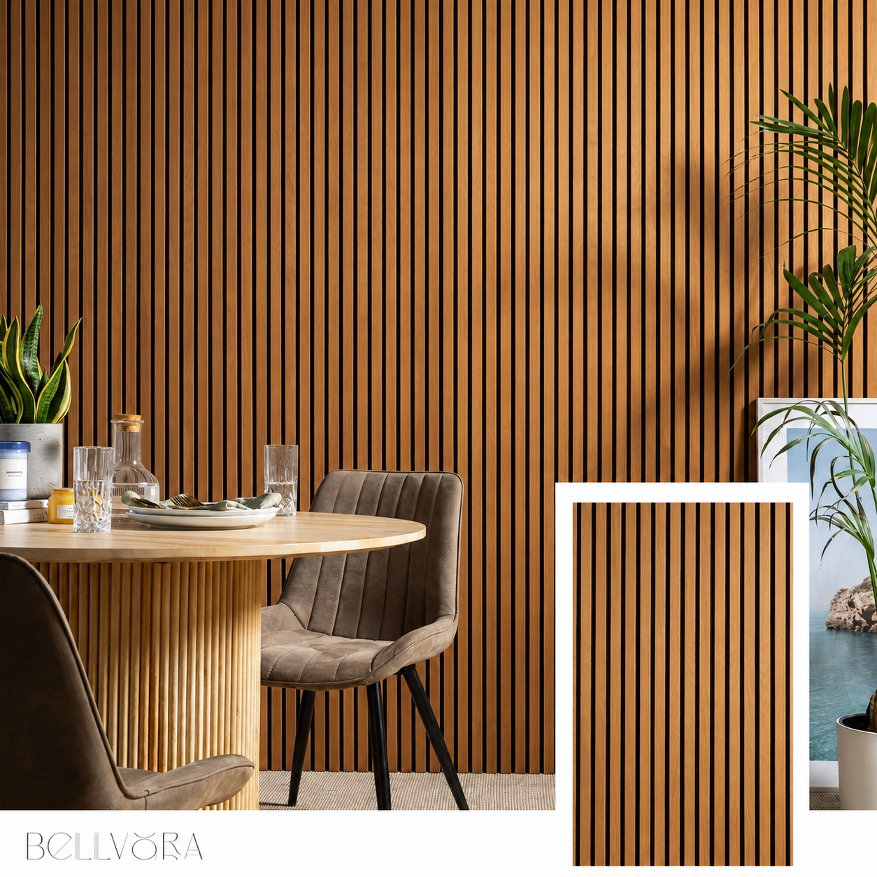 Bellvora Premium Self-Adhesive Slat Wall Panel (2.75x1.10m)