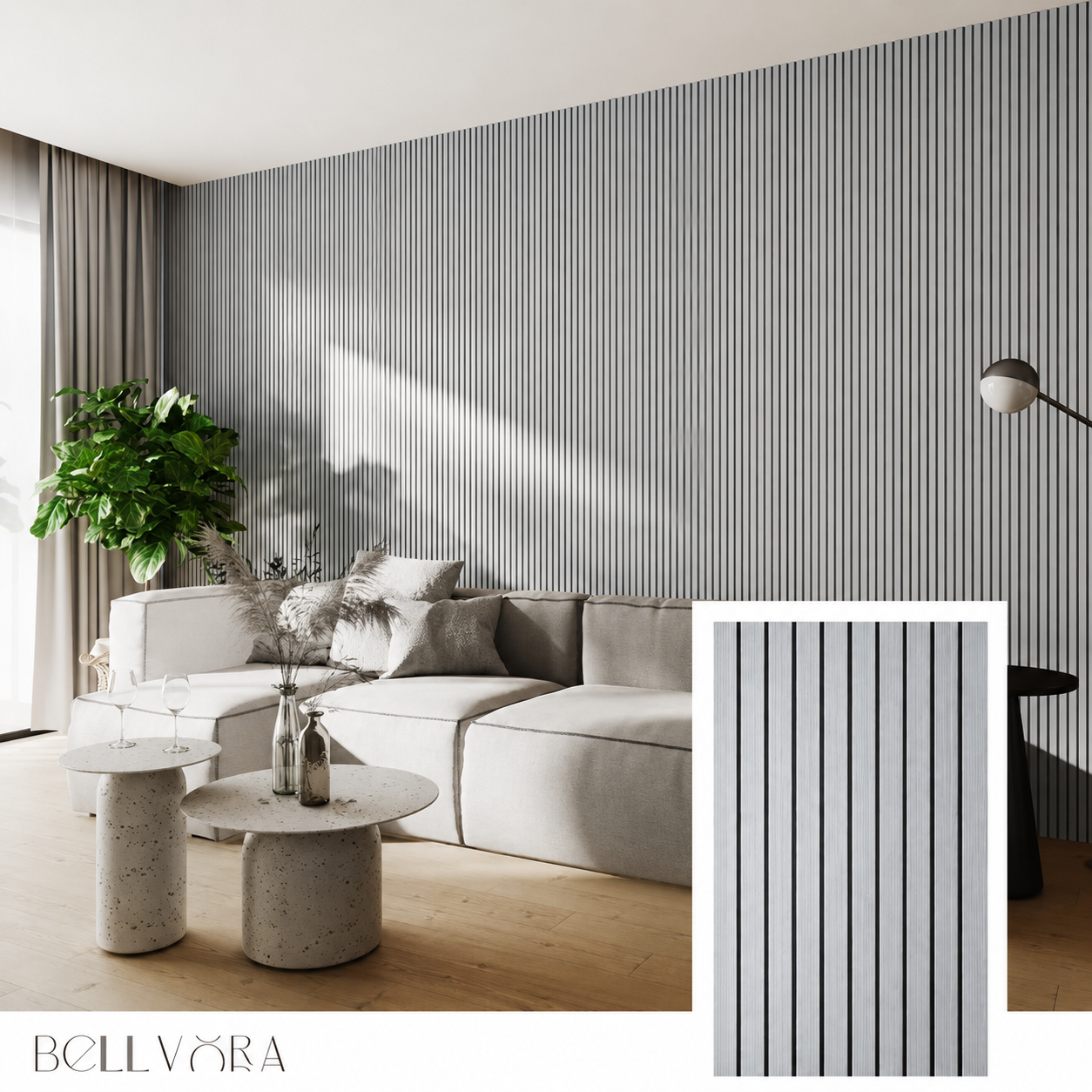 Bellvora Premium Self-Adhesive Slat Wall Panel (2.75x1.10m)